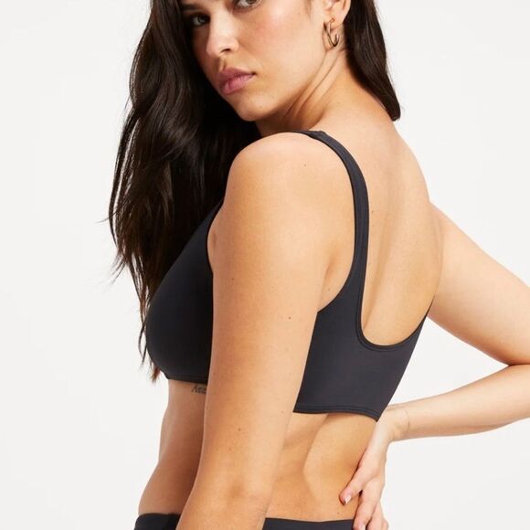 Good American Swim Top Women Size L or XL Black Vegas U Ring Bikini Swimsuit - Picture 10 of 10